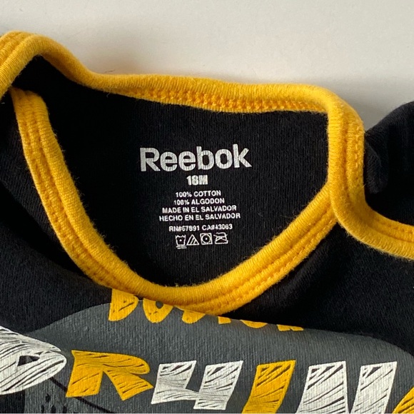 Bruins Reebok One Piece Size 18 Months NWT New Outfit Baby Boys Girls Black NHL - Picture 8 of 9